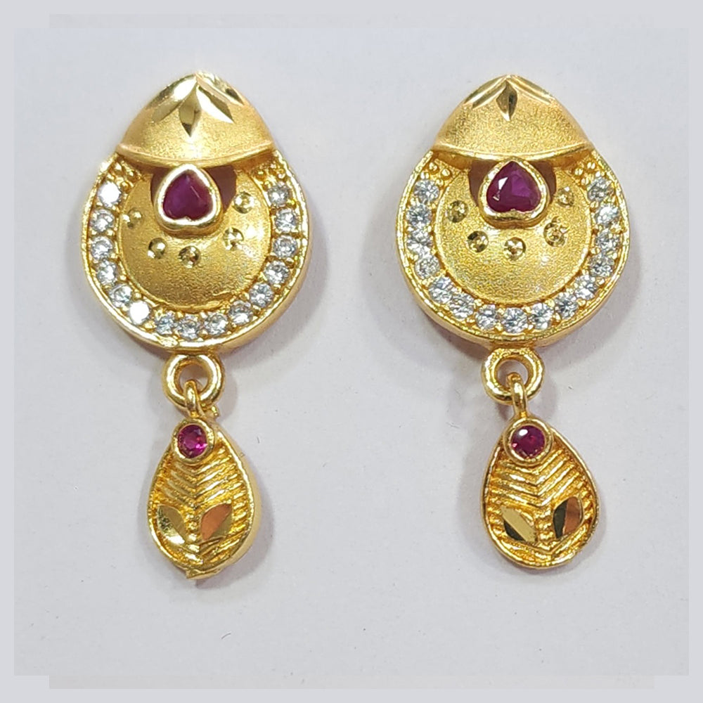 Raiya Raj Forming Gold Plated Austrian Stone Dangler Earrings