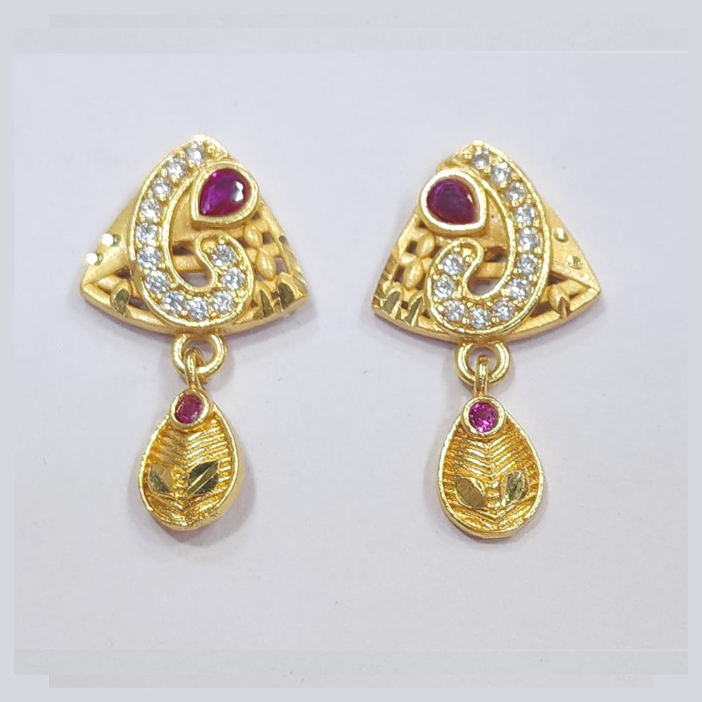Raiya Raj Forming Gold Plated Austrian Stone Dangler Earrings