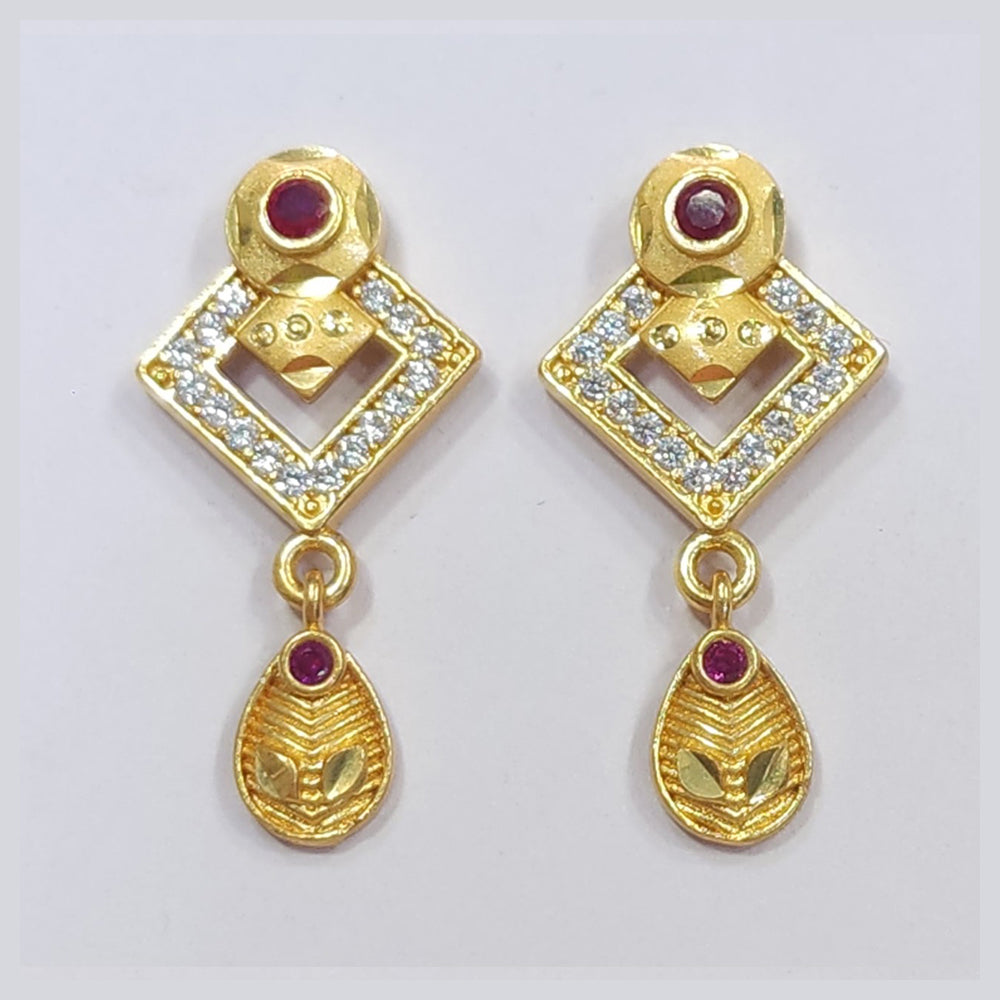 Raiya Raj Forming Gold Plated Austrian Stone Dangler Earrings