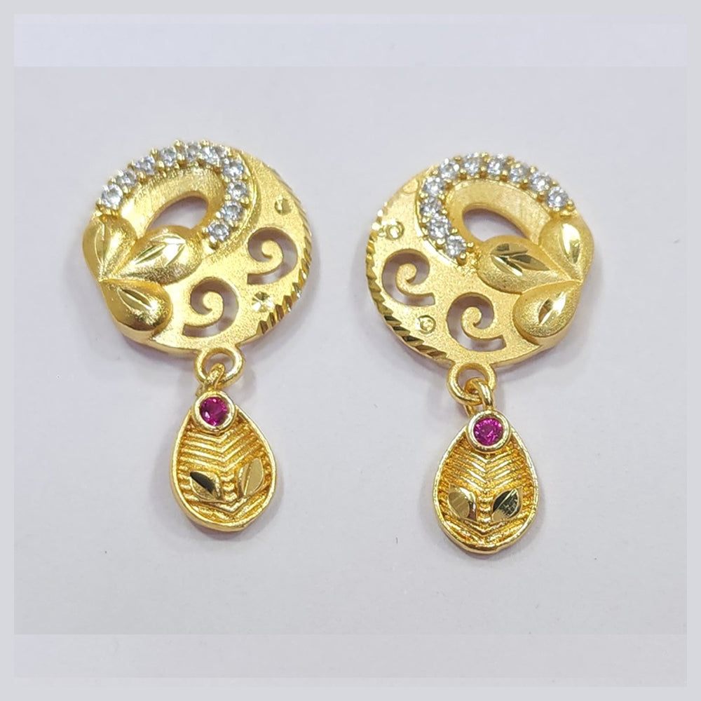 Raiya Raj Forming Gold Plated Austrian Stone Dangler Earrings