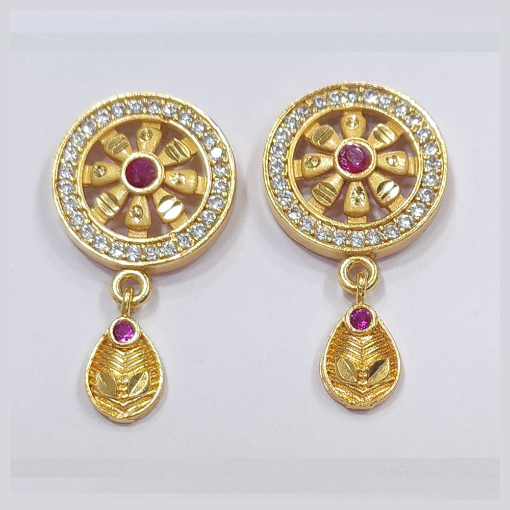 Raiya Raj Forming Gold Plated Austrian Stone Dangler Earrings