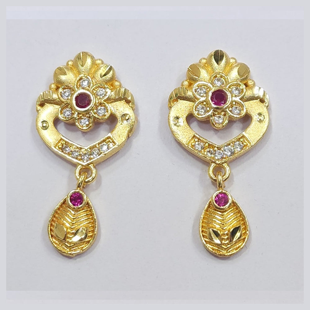 Raiya Raj Forming Gold Plated Austrian Stone Dangler Earrings