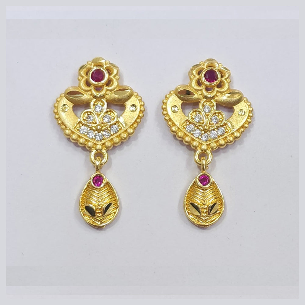 Raiya Raj Forming Gold Plated Austrian Stone Dangler Earrings