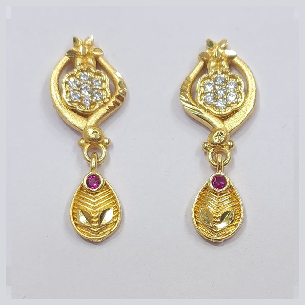 Raiya Raj Forming Gold Plated Austrian Stone Dangler Earrings