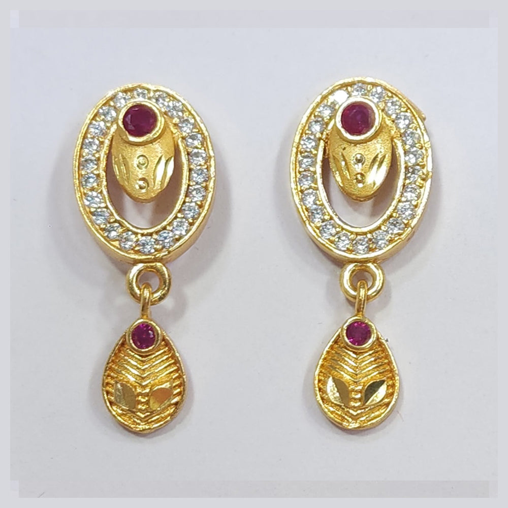 Raiya Raj Forming Gold Plated Austrian Stone Dangler Earrings