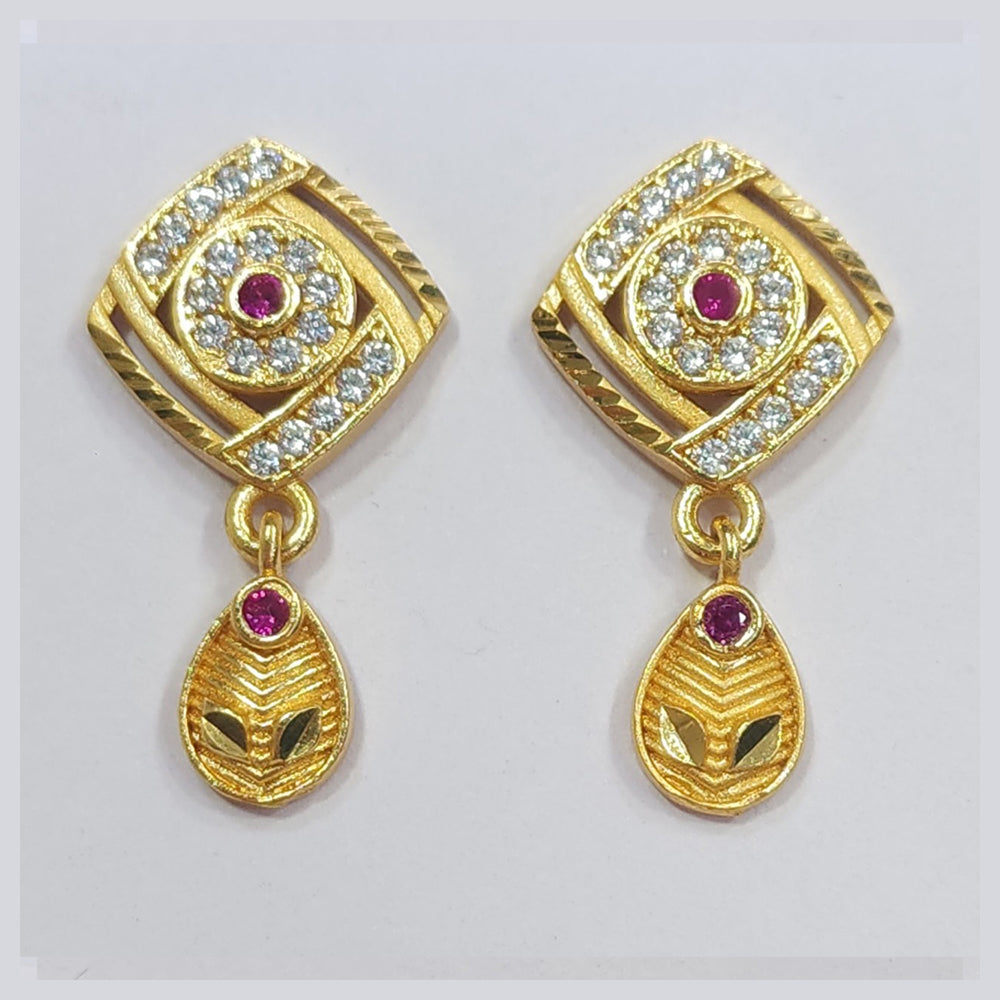 Raiya Raj Forming Gold Plated Austrian Stone Dangler Earrings