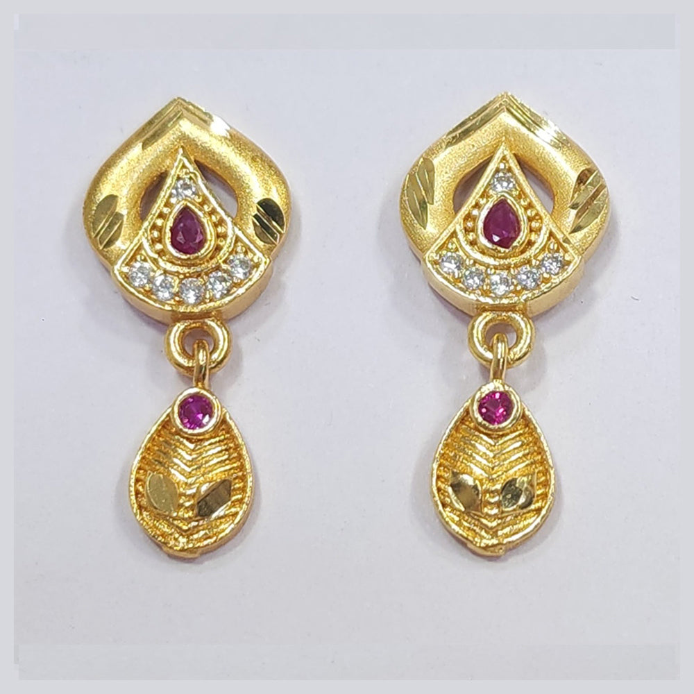 Raiya Raj Forming Gold Plated Austrian Stone Dangler Earrings