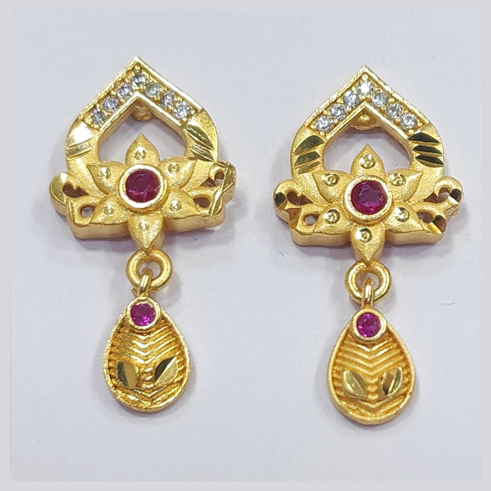 Raiya Raj Forming Gold Plated Austrian Stone Dangler Earrings