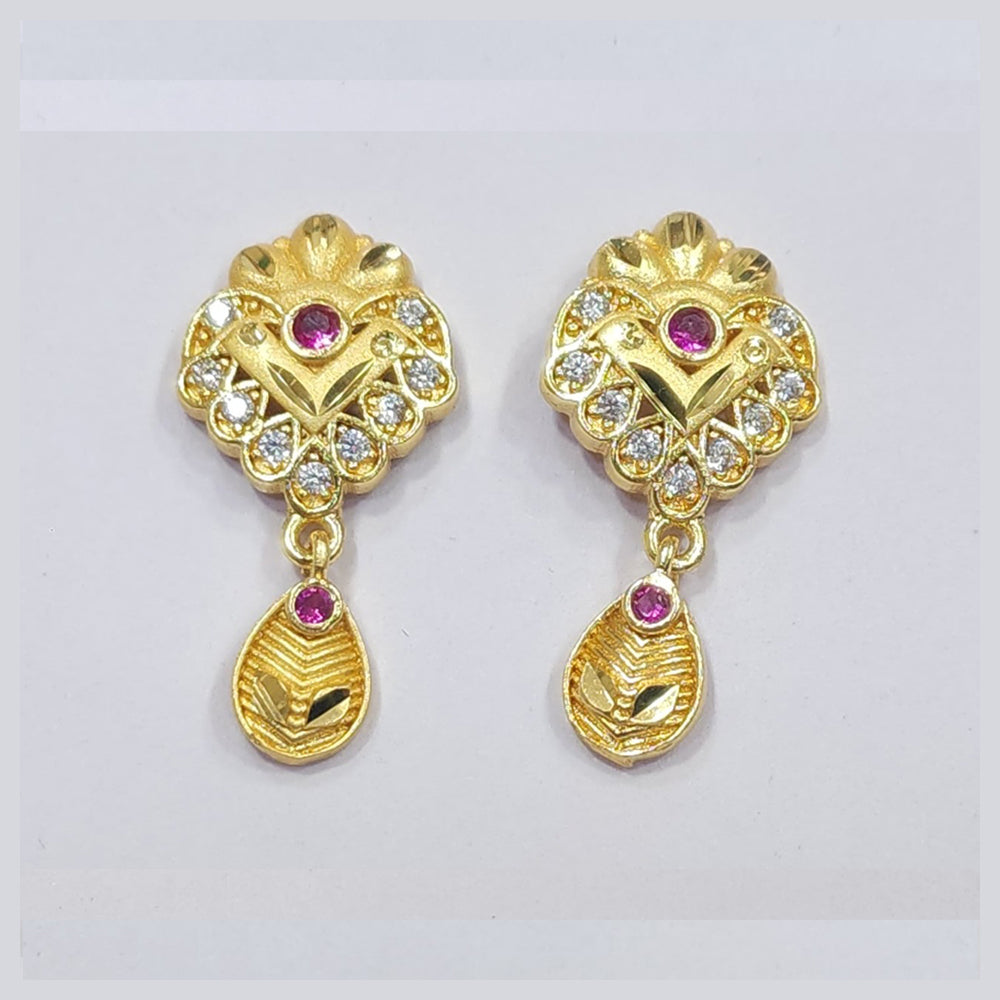 Raiya Raj Forming Gold Plated Austrian Stone Dangler Earrings