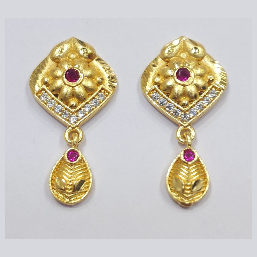Raiya Raj Forming Gold Plated Austrian Stone Dangler Earrings