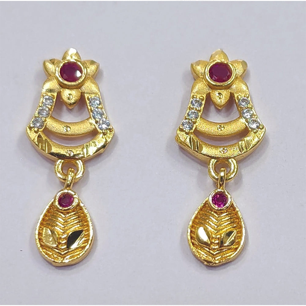 Raiya Raj Forming Gold Plated Austrian Stone Dangler Earrings