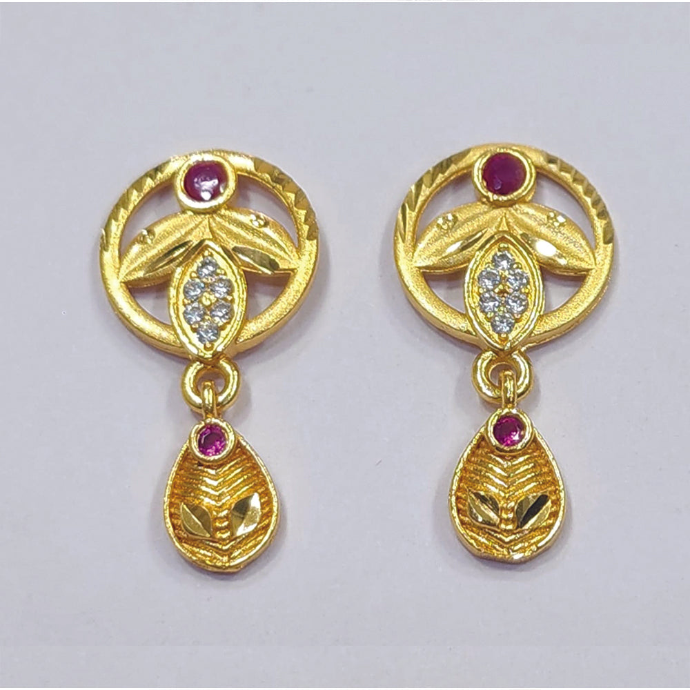 Raiya Raj Forming Gold Plated Austrian Stone Dangler Earrings