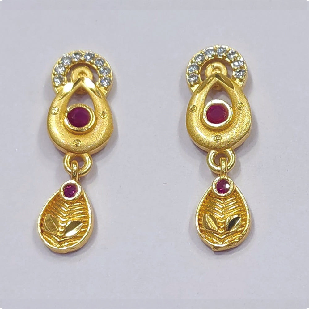 Raiya Raj Forming Gold Plated Austrian Stone Dangler Earrings
