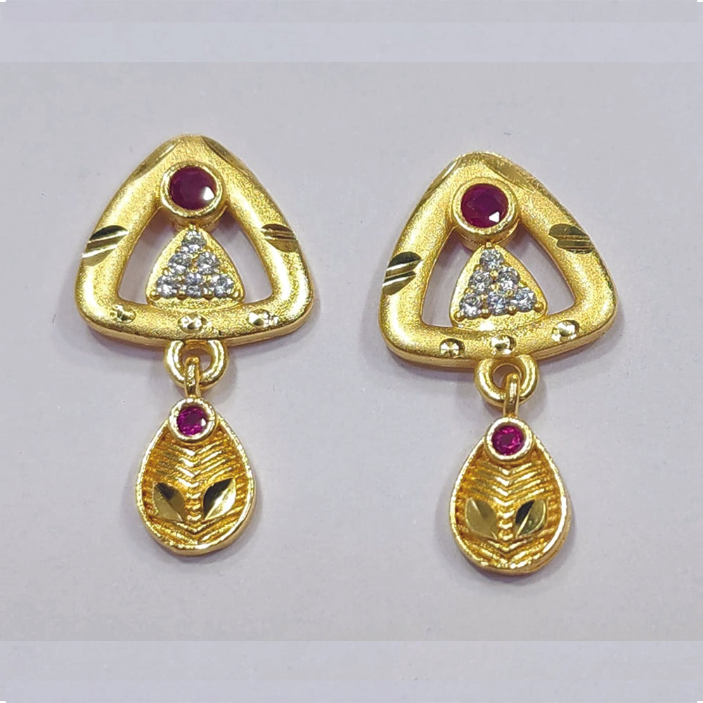 Raiya Raj Forming Gold Plated Austrian Stone Dangler Earrings