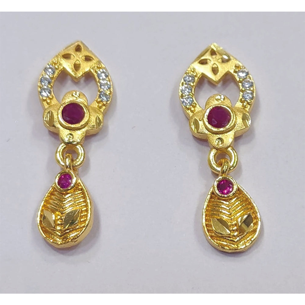 Raiya Raj Forming Gold Plated Austrian Stone Dangler Earrings