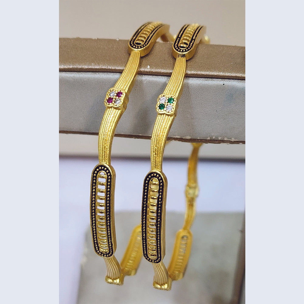 Raiyaraj Gold Plated Austrian Stone Bangles Set