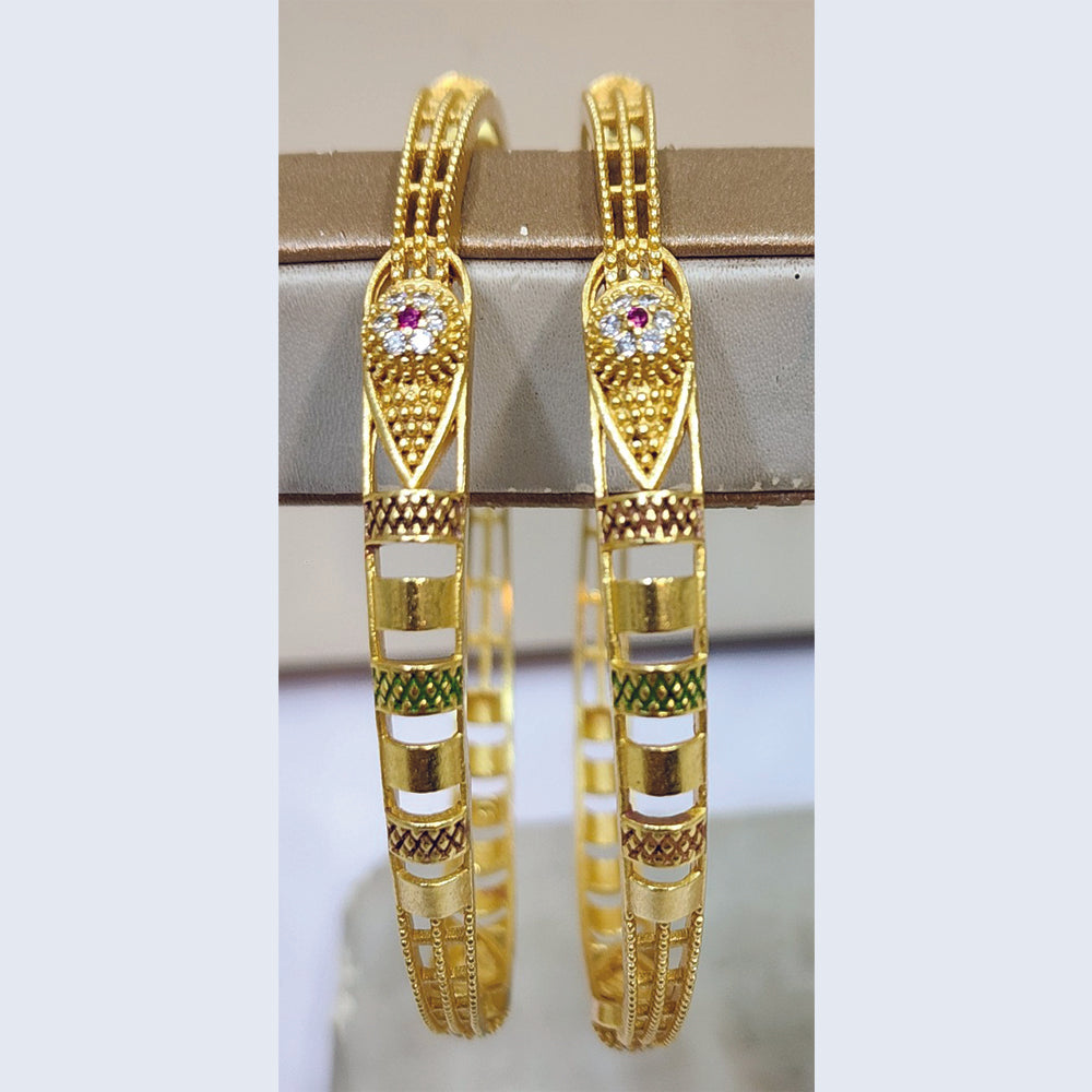 Raiyaraj Gold Plated Austrian Stone Bangles Set