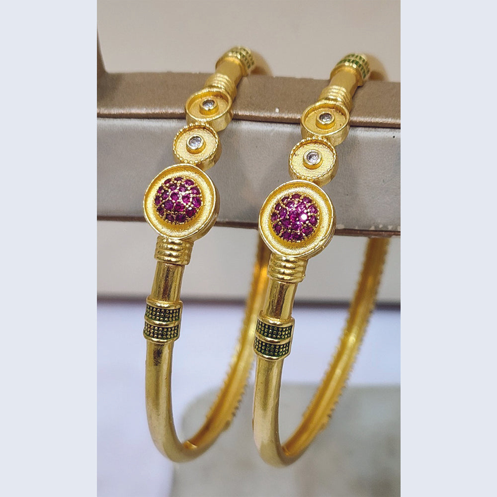 Raiyaraj Gold Plated Austrian Stone Bangles Set