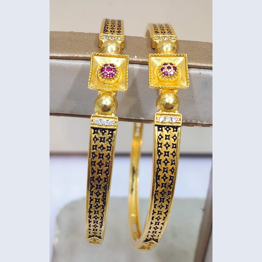 Raiyaraj Gold Plated Austrian Stone Bangles Set