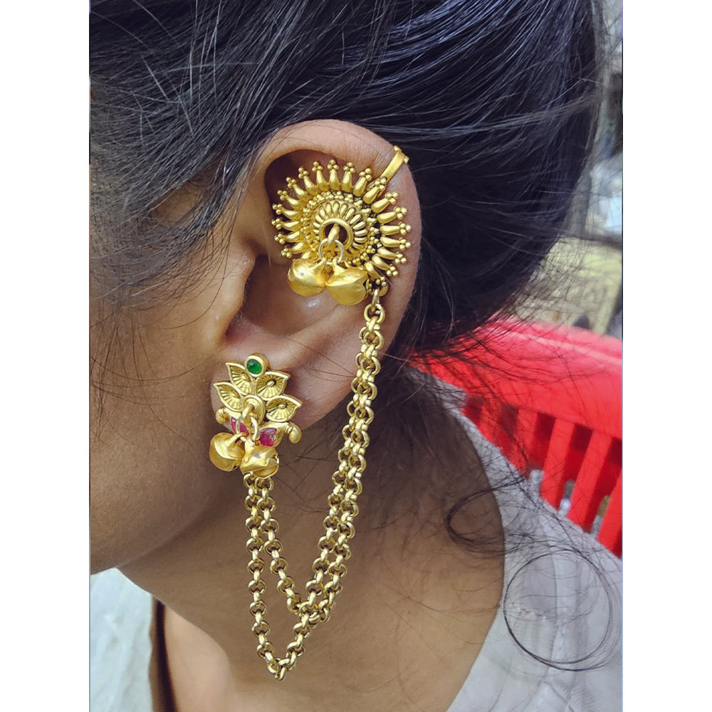 Wearhouse Fashion Gold Plated Pota Stone Ear Cuff