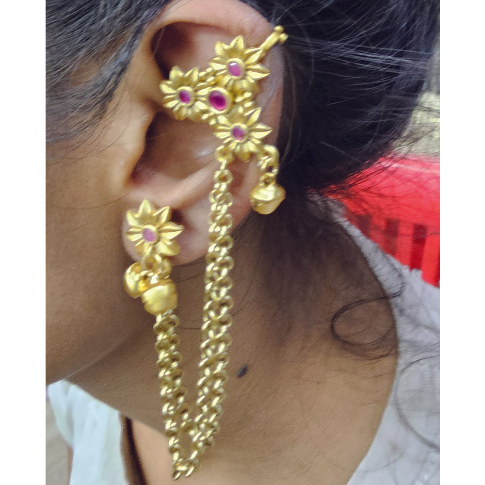 Wearhouse Fashion Gold Plated Pota Stone Ear Cuff
