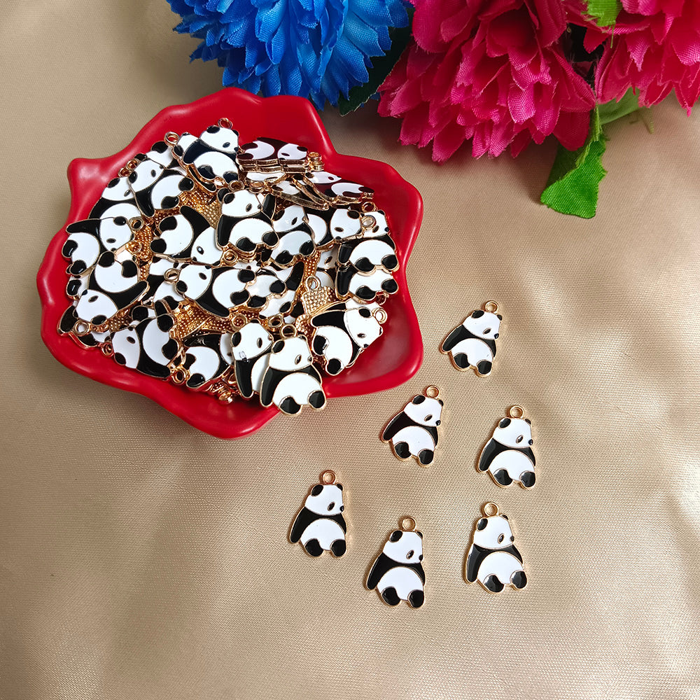 Kriaa Beads Cute Panda Pendant For Pendant, Earrings, Bracelets Making