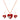 Mahi Red Meenakari Work and Crystals Dual Heart Pendant Set