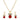 Mahi Red Meenakari Work and Crystals Cute Pendant Set