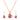 Mahi Red and Pink Meenakari Crystals Floral Heart Pendant Set for Women