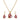 Mahi Pink and Maroon Meenakari Work and Crystals Floral Heart Pendant Set