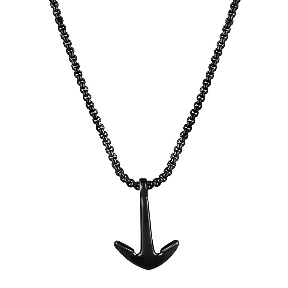 Mahi Unisex Ship Anchor Necklace Pendant with Box Chain