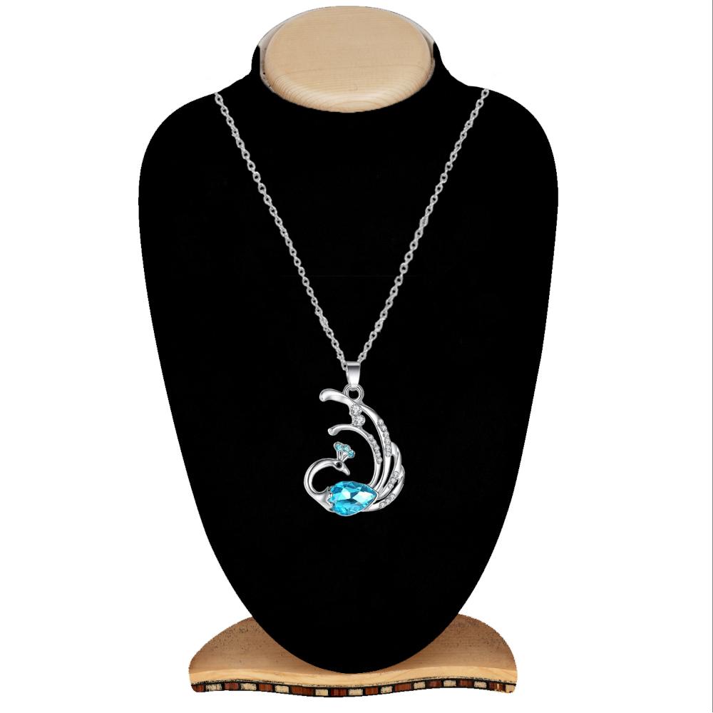 Mahi Dancing Peacock Shaped-Pendant Necklace