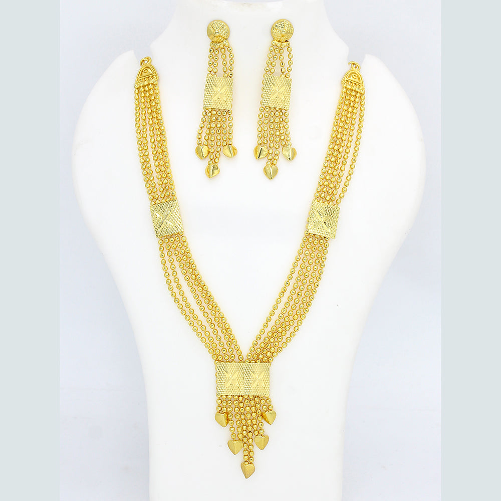 Mahavir Forming Look Gold Plated Long Necklace