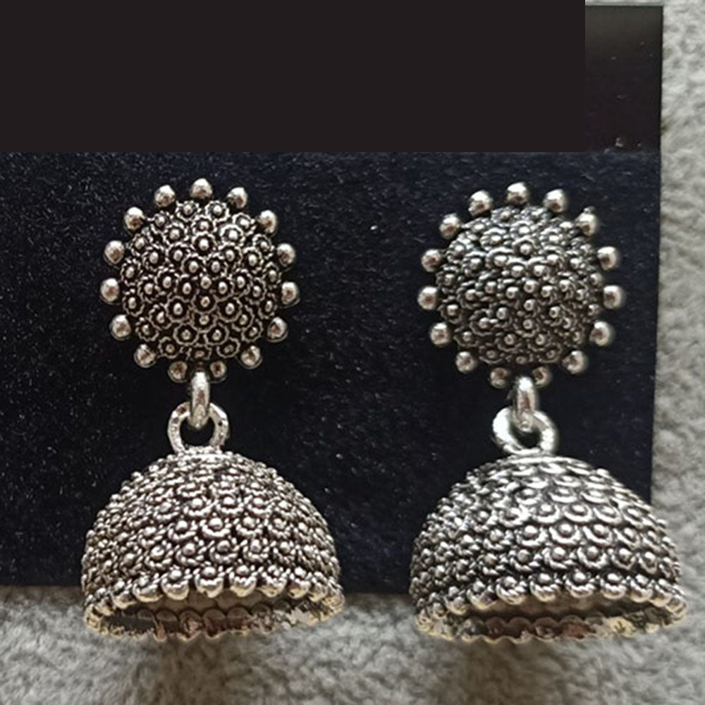 JewelMaze Oxidised Plated Jhumki Earrings