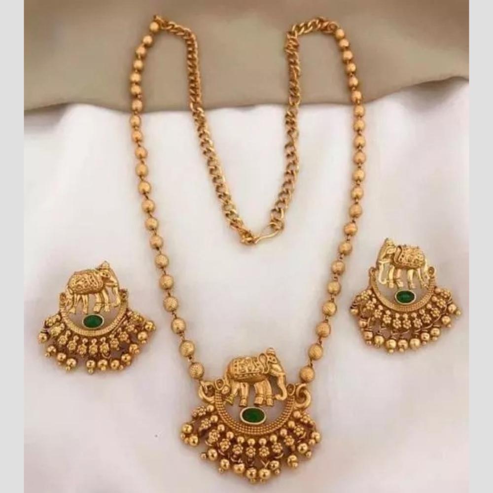 Lucentarts Jewellery Gold Plated Kundan Stone Necklace Set